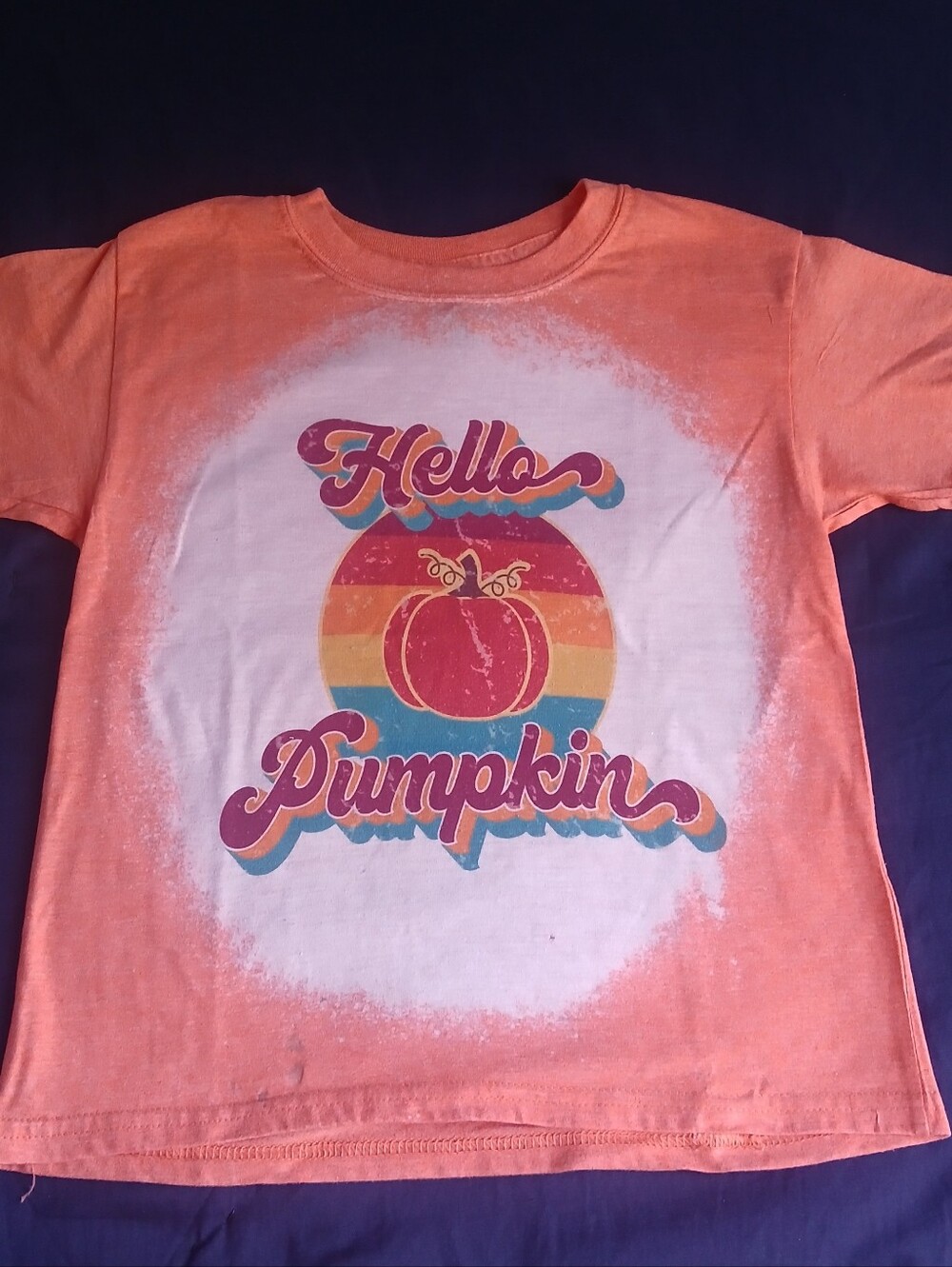 Hello Pumpkin Coral Graphic Kids T-Shirt XS